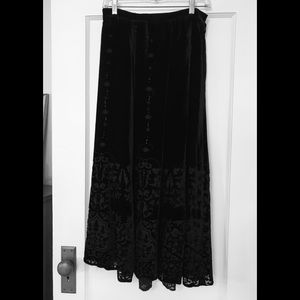 COLDWATER CREEK VELVET BEADED SKIRT